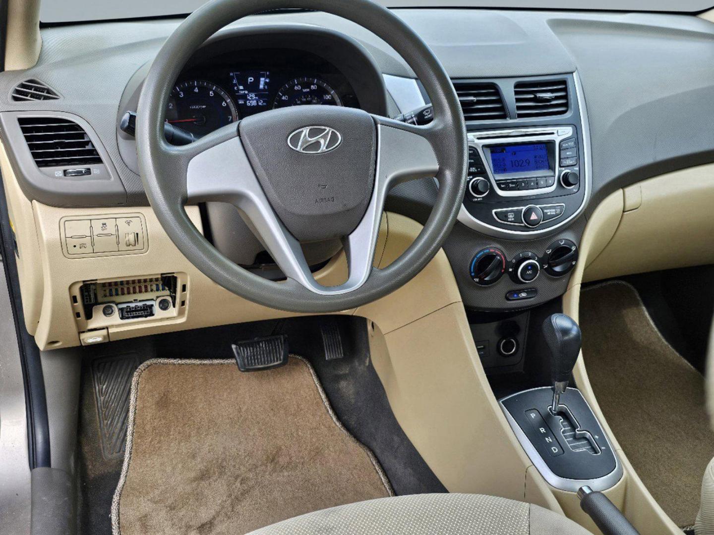 2014 Mocho Bronze Metallic /Beige Hyundai Accent GLS (KMHCT4AE4EU) with an Regular Unleaded I-4 1.6 L/97 engine, 6-Speed Automatic w/OD transmission, located at 5115 14th Ave., Columbus, GA, 31904, (706) 323-0345, 32.511494, -84.971046 - 2014 Hyundai Accent GLS - Photo#12