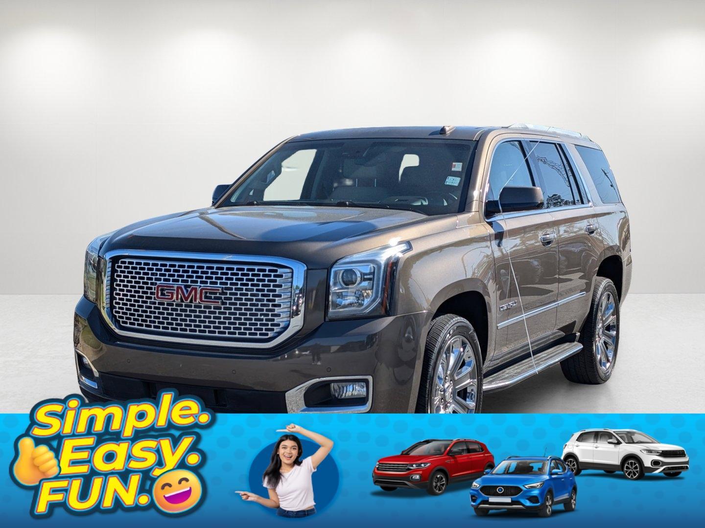 2015 /Cocoa/Shale GMC Yukon Denali (1GKS1CKJ9FR) with an Gas V8 6.2L/378 engine, 8-Speed Automatic transmission, located at 3959 U.S. 80 W, Phenix City, AL, 36870, (334) 297-4885, 32.469296, -85.135185 - 2015 GMC Yukon Denali - Photo#0