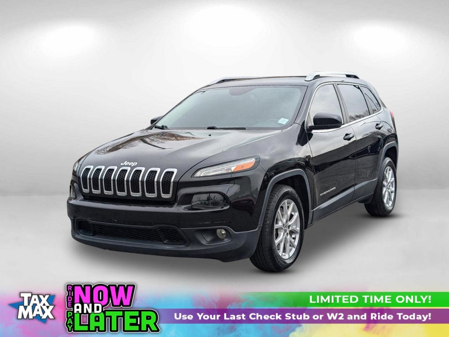 2015 /Black Jeep Cherokee Latitude (1C4PJLCS0FW) with an Regular Unleaded V-6 3.2 L/198 engine, 9-Speed Automatic w/OD transmission, located at 7000 Northlake Connector, Columbus, GA, 31904, (706) 987-8085, 32.524975, -84.978134 - 2015 Jeep Cherokee Latitude - Photo#0