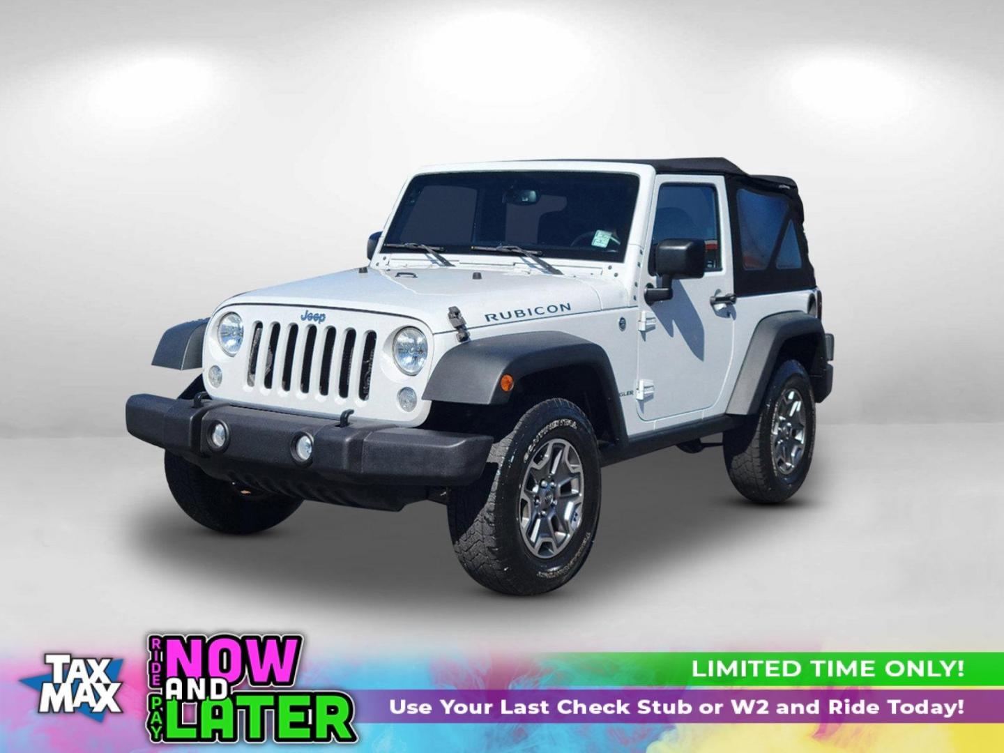 2015 Bright White Clearcoat /Black Jeep Wrangler Rubicon (1C4BJWCG4FL) with an Regular Unleaded V-6 3.6 L/220 engine, 5-Speed Automatic w/OD transmission, located at 804 22nd Ave, Phenix City, AL, 36870, (334) 297-1860, 32.484749, -85.024475 - 2015 Jeep Wrangler Rubicon - Photo#0