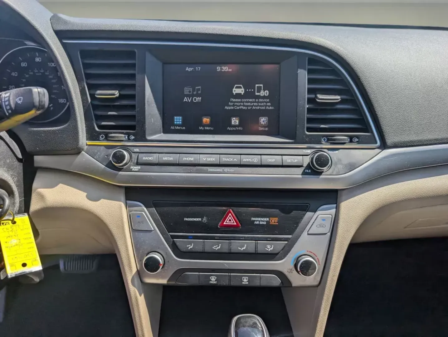 2017 /Beige Hyundai Elantra SE (KMHD84LF0HU) with an Regular Unleaded I-4 2.0 L/122 engine, located at 804 22nd Ave, Phenix City, AL, 36870, (334) 297-1860, 32.484749, -85.024475 - 2017 Hyundai Elantra SE - Photo#14