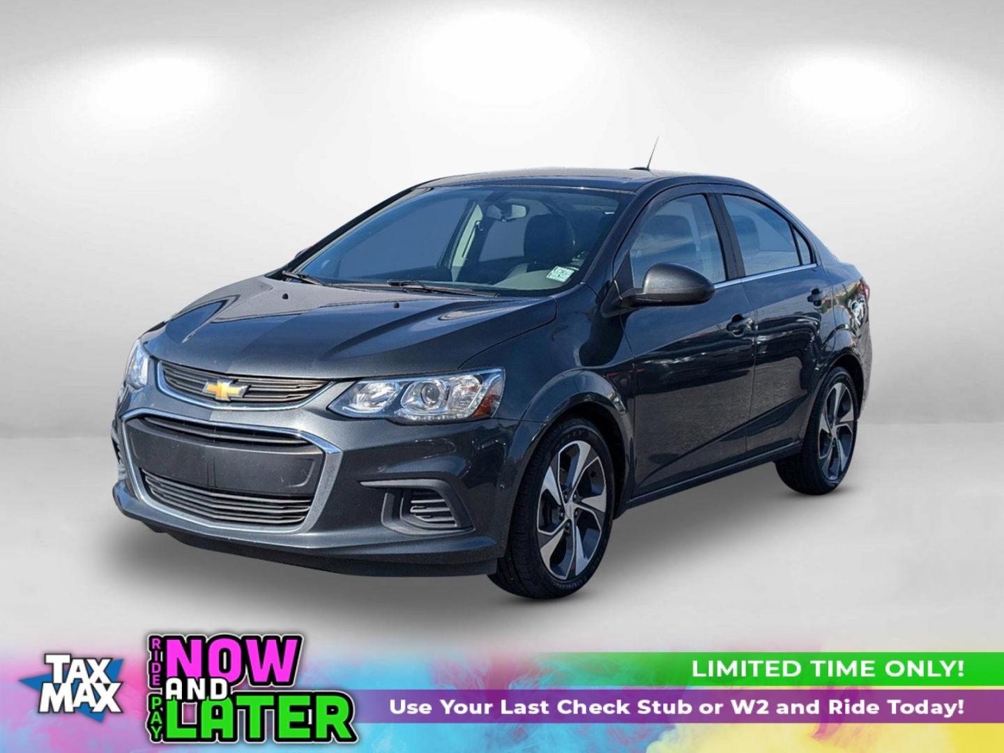 2019 /Jet Black/Dark Titanium Chevrolet Sonic Premier (1G1JF5SB2K4) with an Turbocharged Gas I4 1.4L/83 engine, 6-Speed Automatic transmission, located at 7000 Northlake Connector, Columbus, GA, 31904, (706) 987-8085, 32.524975, -84.978134 - 2019 Chevrolet Sonic Premier - Photo#0